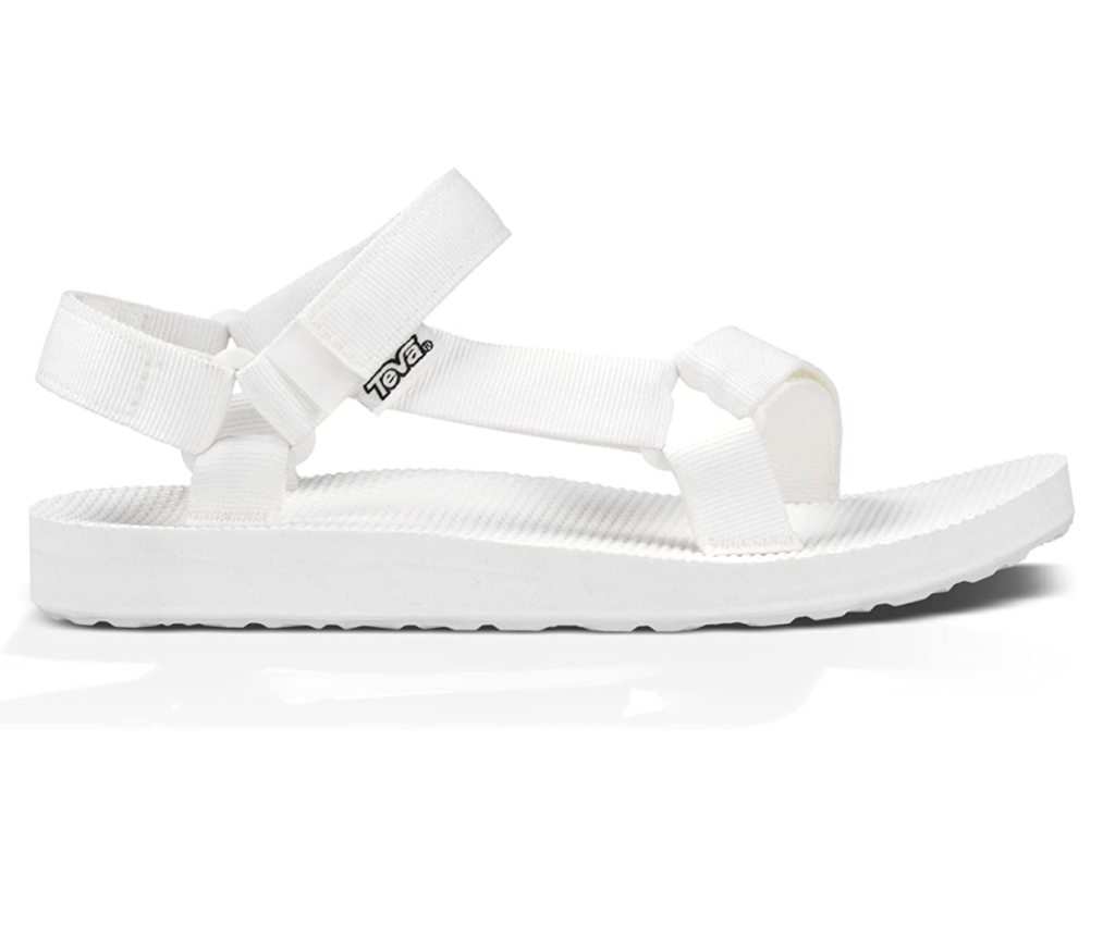 White Teva sandals