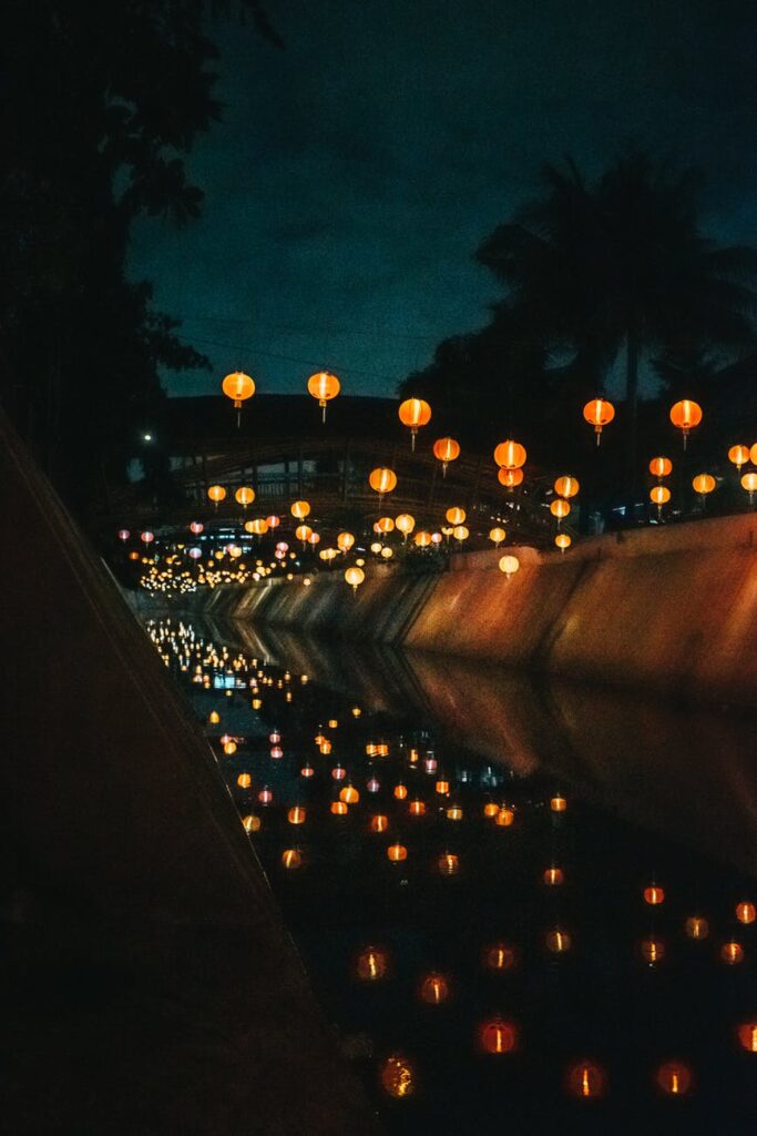 illuminated paper lanterns