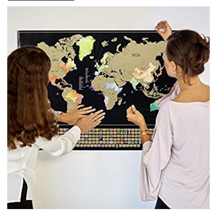 Travelers planning their journey abroad on a world map